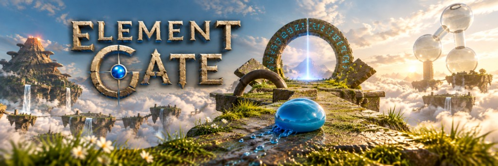 Element Gate — floating islands, portal, and title